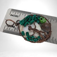 Handmade Copper Wire Pendant, Male and Tree Halloween Necklace, Antiqued Copper Jewelry, Unique Gift for Him
