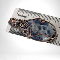 Handmade Copper Wire Wrapped Sodalite Pendant, Antiqued and Polished, Unique Gift for Crystal Enthusiasts, Boho Style, Everyday Wear