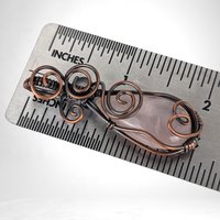 Handmade Copper Wire Wrapped Rose Quartz Pendant | Antiqued & Polished | Unique Gift for Her | Boho Jewelry | Crystal Healing