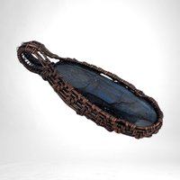 Handmade Copper Wire Wrapped Blue Labradorite Pendant | Unique Artisan Jewelry | Mystical Gift
