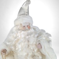 Vintage Father Christmas Musical Tree Topper, House of Lloyd, 18 1/2", Plays "Jingle Bells"