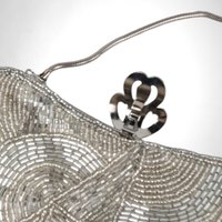 Vintage Silver Beaded Purse | Made in China | WPL11403 | Evening Bag | Unique Gift