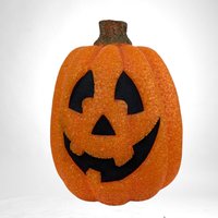 Vintage Melted Plastic Popcorn Light Up Jack O'Lantern | 9 1/2" Tall | Halloween Decor | Working Light