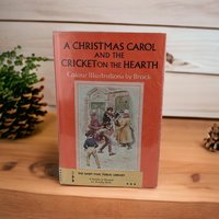1968 Vintage "A Christmas Carol & Cricket on the Hearth" by Charles Dickens | Hardcover | Illustrated | Ex-Library Book | Holiday Classic