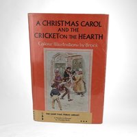 1968 Vintage "A Christmas Carol & Cricket on the Hearth" by Charles Dickens | Hardcover | Illustrated | Ex-Library Book | Holiday Classic