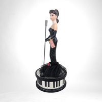 Vintage 1991 Brunette Barbie "Solo in the Spotlight" Music Box Figurine - 10" Ceramic, Excellent Condition w/ Box
