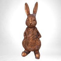Vintage Resin Beatrix Potter Figurines | Benjamin Bunny, Mrs. Tiggy Winkle, Jemima Puddle Duck, Peter Rabbit | Metal-Colored Collectible Set
