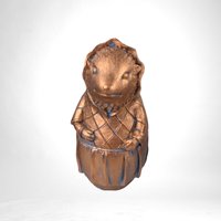 Vintage Resin Beatrix Potter Figurines | Benjamin Bunny, Mrs. Tiggy Winkle, Jemima Puddle Duck, Peter Rabbit | Metal-Colored Collectible Set