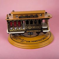 Vintage San Francisco Cable Car Music Box - Rotating Train, Collectible Souvenir, Home Decor, Gift for Travel Lovers, Powell and Hyde