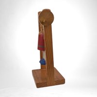 Vintage German Folk Art Wooden Acrobat Figure - Hand-Cranked Moving Toy