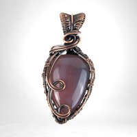 Handmade Copper Wire Wrapped Montana Agate Pendant, Unique Artisan Jewelry, Nature Inspired Gift