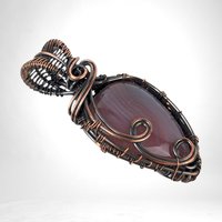 Handmade Copper Wire Wrapped Montana Agate Pendant, Unique Artisan Jewelry, Nature Inspired Gift