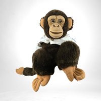 Vintage 1990s Childs Playmate Monkey Hand Puppet, 12", Brown Fur, Stuffed Toy
