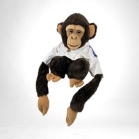 Vintage 1990s Childs Playmate Monkey Hand Puppet, 12", Brown Fur, Stuffed Toy