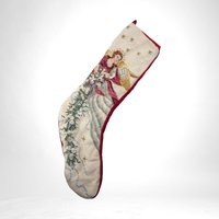 Vintage Angel Needlepoint Christmas Stocking, 21", Heavenly Holiday Decor, Hand-Stitched