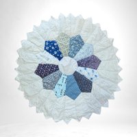 Vintage Handmade Quilted Table Topper | 28" Round | Home Decor | Cottagecore | Farmhouse Style