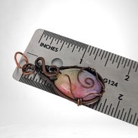 Handmade Dyed Solar Quartz Pendant in Antiqued Copper Wire | Vibrant, Unique Jewelry | 2"