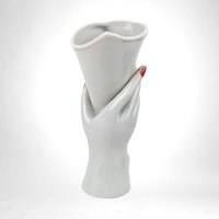 Vintage Hand Holding Vase, Ceramic Floral Vase, Unique Flower Vase, Lady Hand Vase, Shabby Chic Decor, Cottagecore Decor, Mother's Day Gift