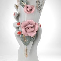 Vintage Hand Holding Vase, Ceramic Floral Vase, Unique Flower Vase, Lady Hand Vase, Shabby Chic Decor, Cottagecore Decor, Mother's Day Gift