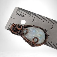 Gift for Her, Moonstone Pendant, Copper Jewelry, Birthday Gift, Christmas Gift, Bohemian Necklace, Wire Wrapped Pendant, Handmade