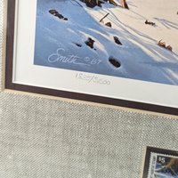 Vintage 1988 Minnesota Pheasant Habitat Stamp Print Framed, Signed Daniel Smith, Wildlife Art, Hunting Decor, Cabin Decor, Gift for Hunter