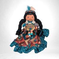 Vintage Native American Doll, Air Freshener Base, 7", Southwest Decor, Unique Gift