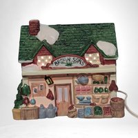 Vintage 1990 Rex and Lee Brown Sons Village House | Lighted Christmas Village | Ceramic Christmas House | Holiday Decor