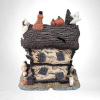 Vintage Halloween Ceramic Houses | Spooky Hollow Village | Haunted House, Bookstore, Witch Boutique | Collectible Halloween Decor
