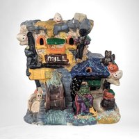 Vintage Halloween Ceramic Houses | Spooky Hollow Village | Haunted House, Bookstore, Witch Boutique | Collectible Halloween Decor