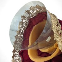 Vintage Christmas Angel Tree Topper | Red Velvet | Gold Wings | Festive Holiday Decoration