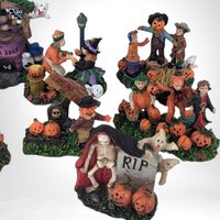 Vintage Halloween Village Accessories | Spooky Town Collection | Resin Figures | Halloween Decor