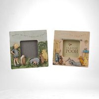 Vintage Set of 2 Small Classic Pooh Picture Frames | 3" Square