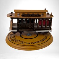 Vintage San Francisco Cable Car Music Box - Rotating Train, Collectible Souvenir, Home Decor, Gift for Travel Lovers, Powell and Hyde