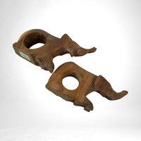 Vintage Set of 5 Hand Carved Wood Animal Napkin Rings, African Safari Theme, Rustic Decor, Tabletop Accents, Imperfect