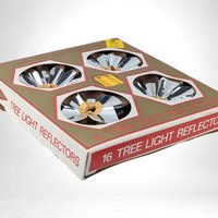 Vintage Christmas Tree Light Reflectors (16), Silver, 3", Collectible, Retro, Indoor Lights