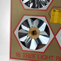 Vintage Christmas Tree Light Reflectors (16), Silver, 3", Collectible, Retro, Indoor Lights