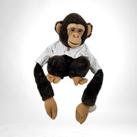 Vintage 1990s Childs Playmate Monkey Hand Puppet, 12", Brown Fur, Stuffed Toy