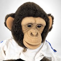 Vintage 1990s Childs Playmate Monkey Hand Puppet, 12", Brown Fur, Stuffed Toy