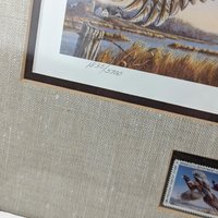 Vintage 1986 Minnesota Pheasant Stamp Print Framed, Signed James A. Meger, Wildlife Art, Hunting Decor, Cabin Decor, Gift for Hunter
