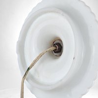 Vintage Milk Glass Lamp, Swirl, Boudoir Lamp, Bedside Lamp, Vanity Lamp, Farmhouse Chic, Cottagecore, 13.5" Tall, Rewiring Recommended