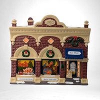 Vintage 1992 Department 56 Snow Village "Village Vet and Pet Shop" - Lighted Ceramic Building - Christmas Village Collectible