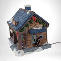 Vintage Roman Inc. Lighted Caddy House -  Christmas Village Collectible -  Golf Theme Holiday Decor - With Original Box