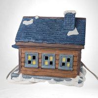Vintage Roman Inc. Lighted Caddy House -  Christmas Village Collectible -  Golf Theme Holiday Decor - With Original Box