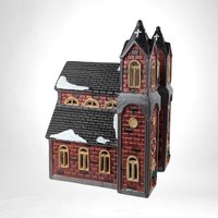 Vintage 1986 Department 56 "St. James Church" - Snowhorse Series - Lighted Ceramic Building - Christmas Village Collectible