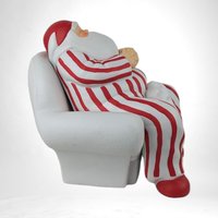 Vintage Dept 56 "Cat Nap" Santa,  Christmas Decor,  Sleeping Santa Figurine,  Holiday Decor,  Collectible Santa,  Cat Lover Gift