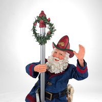 Vintage Fireman Santa Figurine,  Christmas Decor, Holiday Decor,  Firefighter Santa,  Collectible Santa,  Unique Christmas Gift