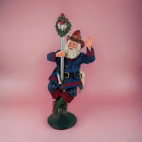 Vintage Fireman Santa Figurine,  Christmas Decor, Holiday Decor,  Firefighter Santa,  Collectible Santa,  Unique Christmas Gift