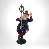 Vintage Fireman Santa Figurine,  Christmas Decor, Holiday Decor,  Firefighter Santa,  Collectible Santa,  Unique Christmas Gift