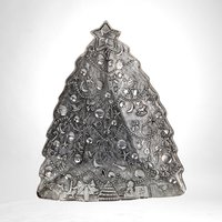 Vintage International Silver Company Christmas Tree Tray | Silver Plated Serving Tray | Holiday Decor