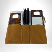 Vintage 1970s Cosmetic Trio Set | Travel Brush, Comb, and Mirror | Vanity Set